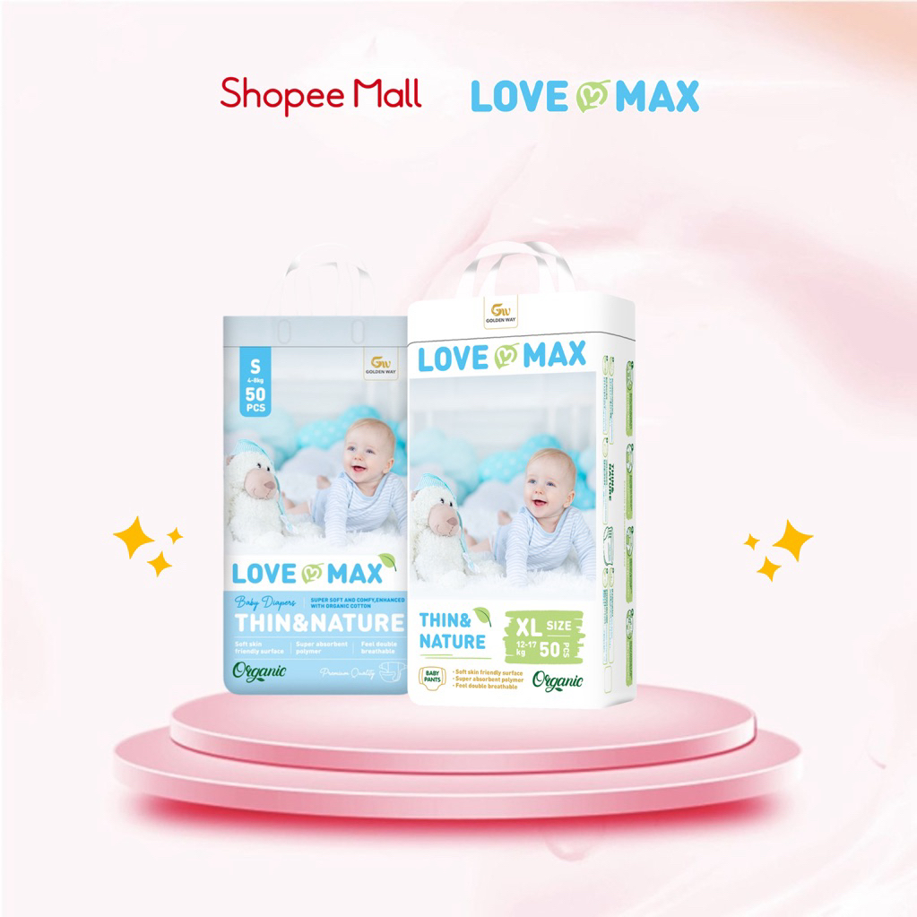 Tả/Bỉm LOVE MAX quần NB/S/M/L/XL/XXL/XXXL/XXXXL 50 miếng
