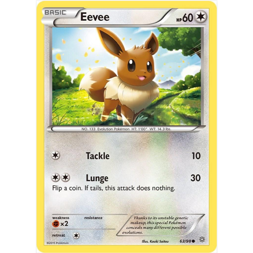 [Thẻ bài Pokemon TCG] Eevee - 63/98 - Common