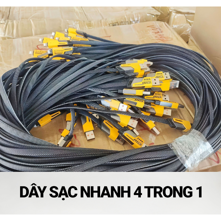 Bộ củ cáp sạc nhanh 120W 4 cổng PD USB Type-C Sạc nhanh cho nhiều thiết bị không nóng máy | BigBuy360 - bigbuy360.vn