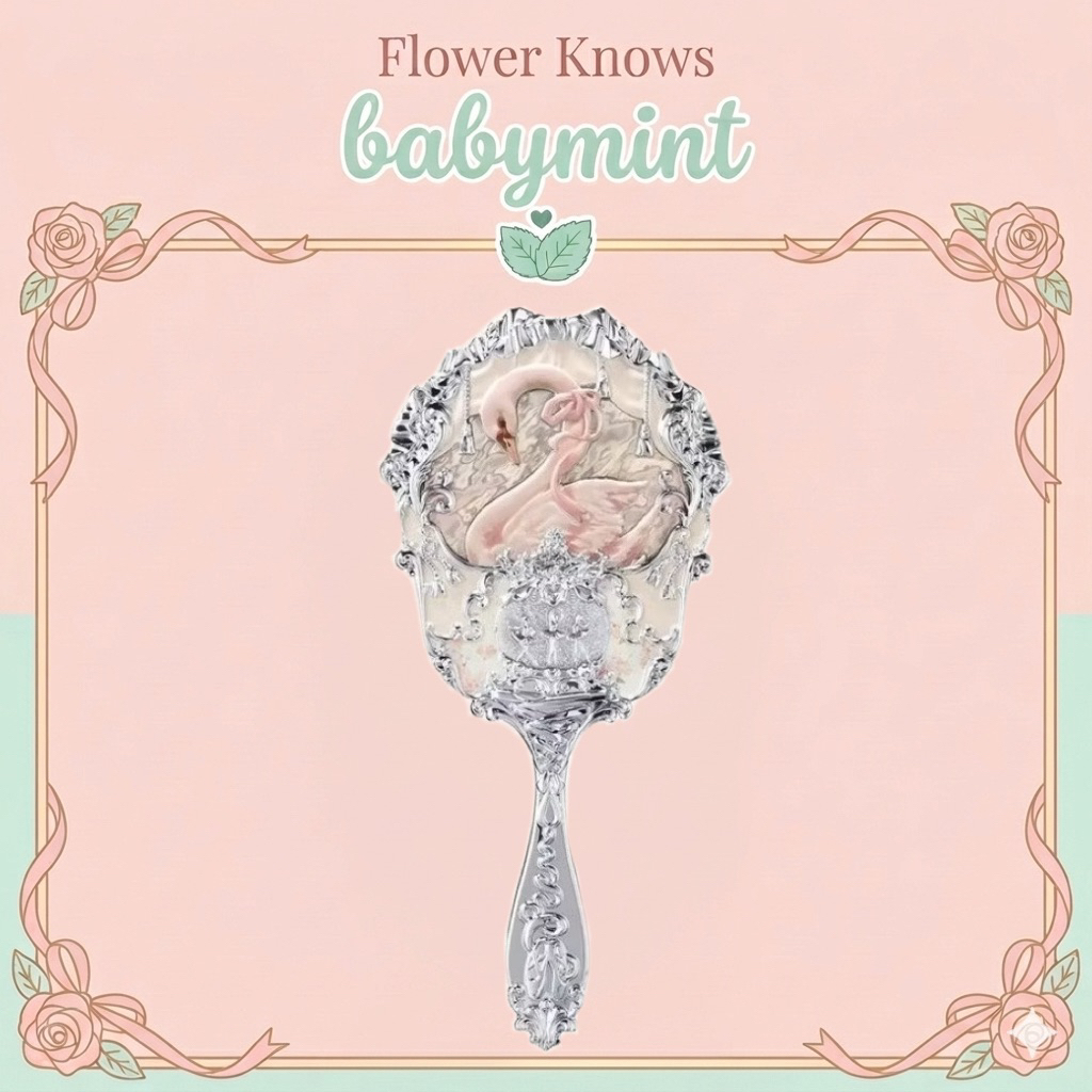 [Sẵn] Gương cầm tay Flower Knows Hoa Biết Swan Ballet