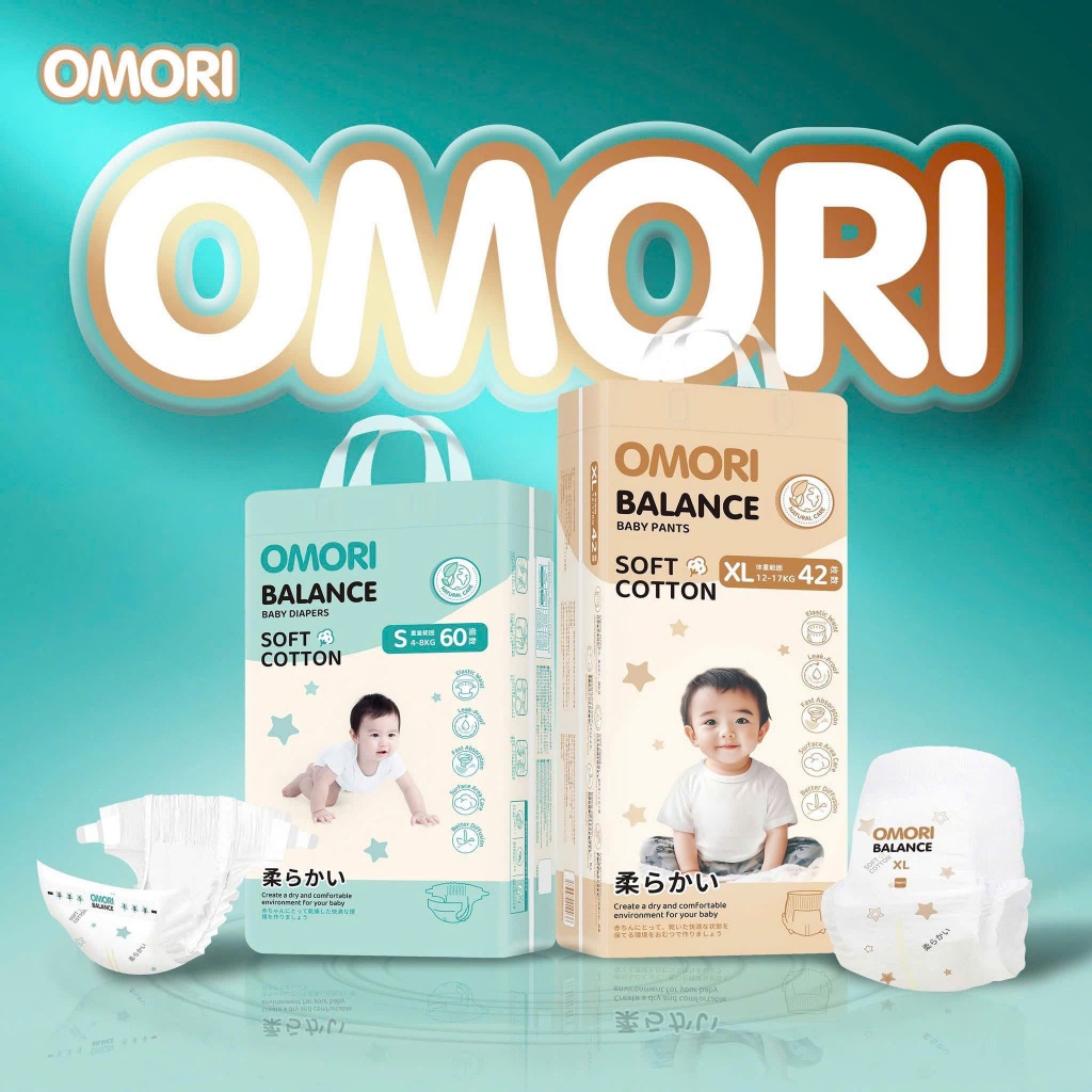 Bỉm Omori Balance ComBo 2 Bịch , Mềm Mỏng, Thấm Hút, Khô Thoáng Full Sezi Cho Bé