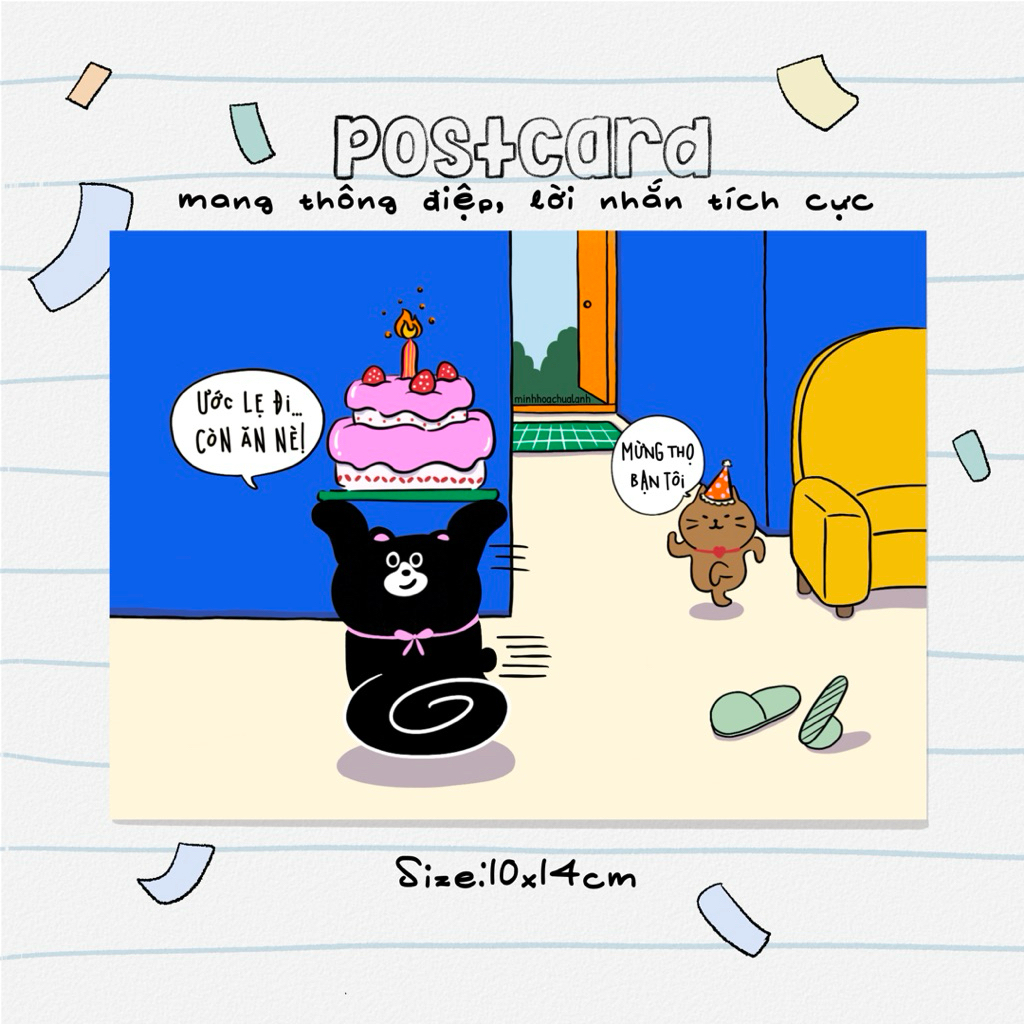 P08-Postcard thay lời nhắn-Mừng sinh nhật-SIZE A6