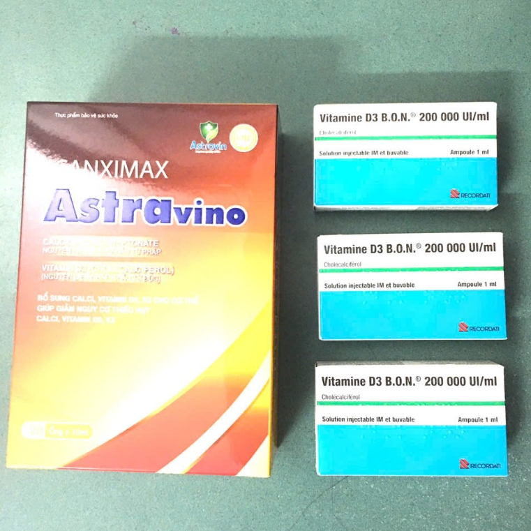 Combo Vitamin D3 BON 200.000UI +CANXIMAXAstravino,K2, Giúp hấp Thụ Canxi Vào Xương, Bổ Sung Canxi Ch