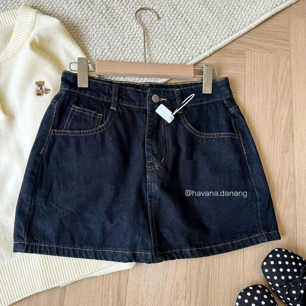 Chân váy jeans mini dáng ngắn JESSE basic có quần bảo hộ HAVANA #7862 CV440 | BigBuy360 - bigbuy360.vn