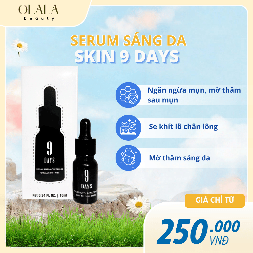 Serum 9DAYS SKIN giúp ngăn ngừa mụn, làm mờ thâm và se khít lỗ chân lông