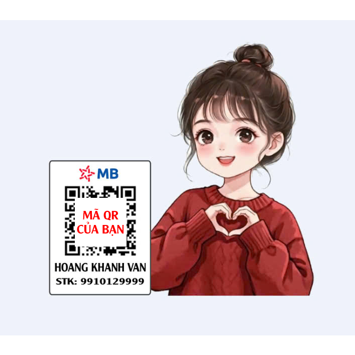 Combo 5 Miếng Dán decal mã Qr Code In Thông Tin Ngân Hàng, Dán Máy Tính Bảng, Bàn Thanh Toán, Bảng H
