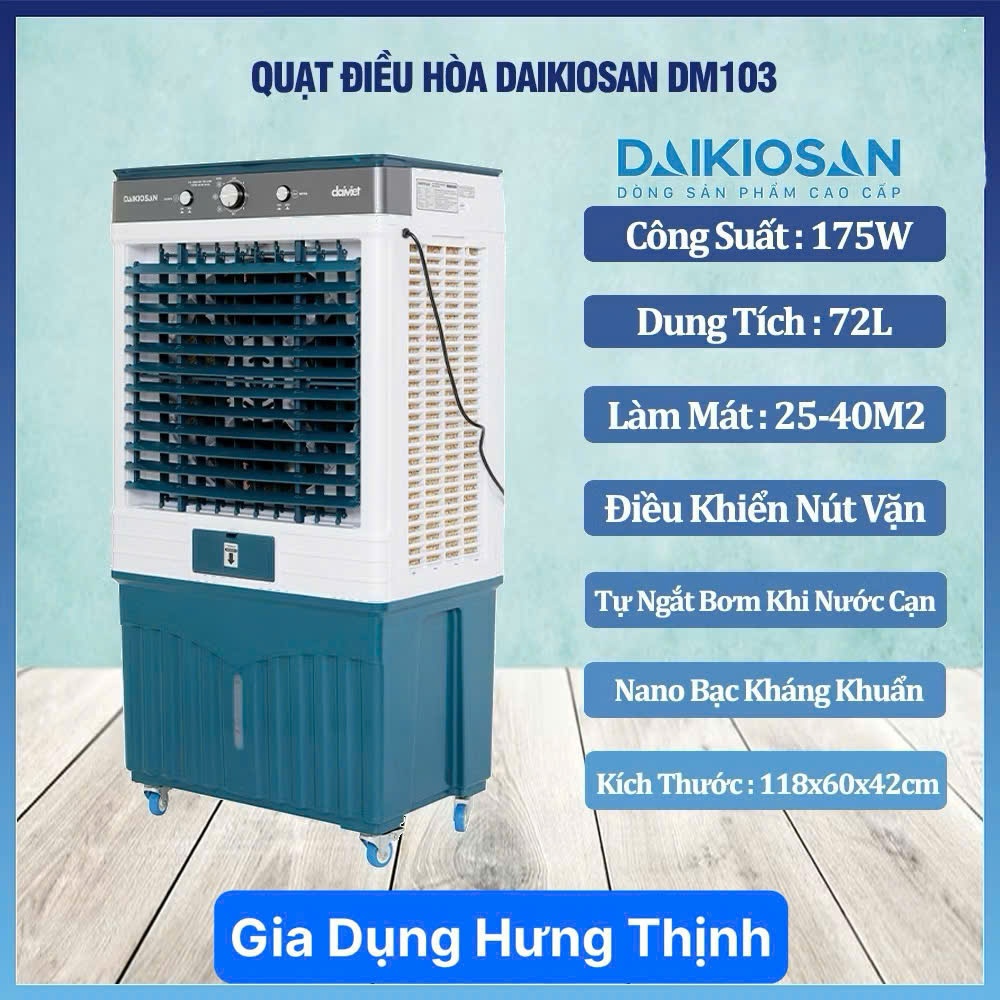 Quạt điều hoà Daikiosan DM103 175W Trưng bày Đẹp 99% Bảo Hành 12 Tháng Làm Mát 45 - 55m2