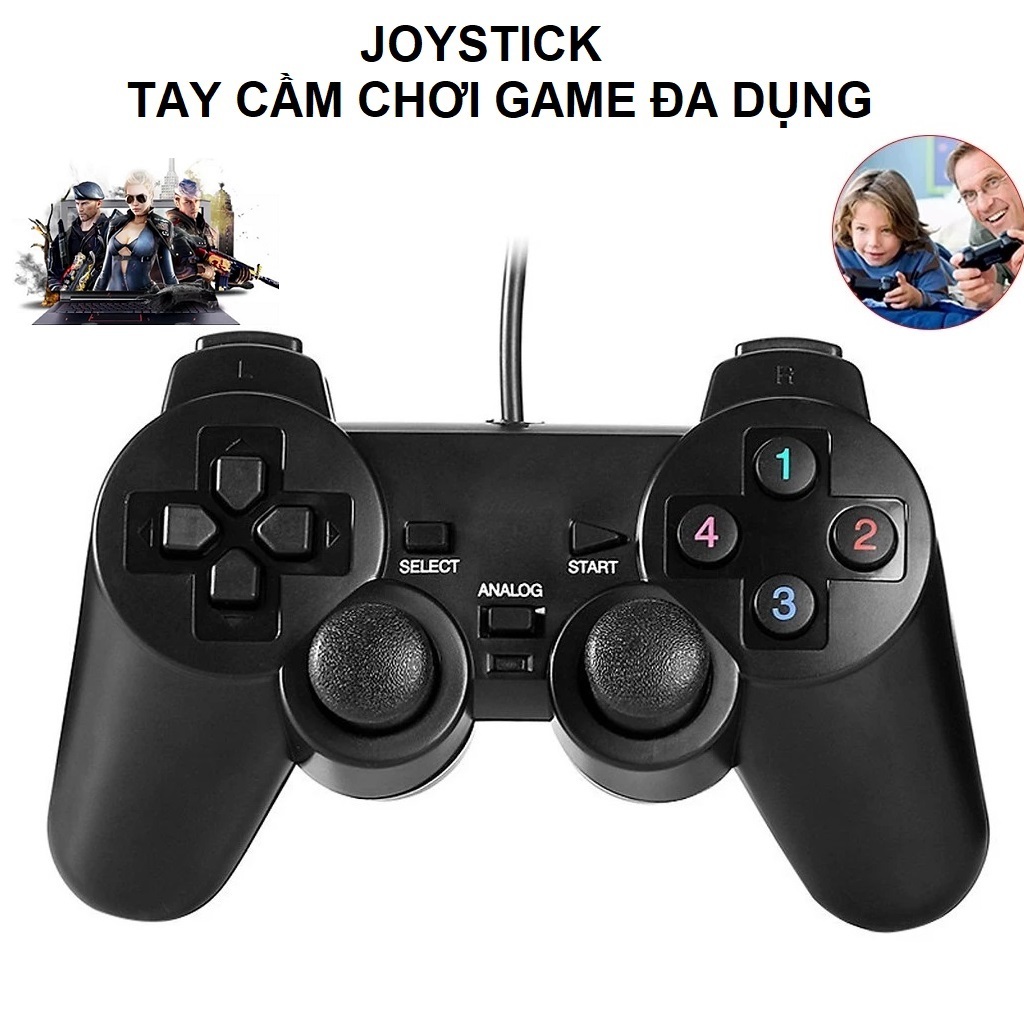 Joystick Ucom Tay cầm chơi Game cho PC, Laptop, PS2, PS3 cổng USB (có gạt Analog và có Rung) - Bảo H
