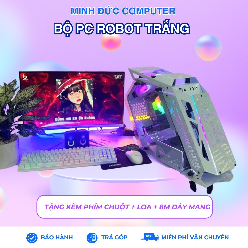Bộ PC Gaming XSTAR i5 i7 ssd 256g gtx 750ti 1060 Màu Trắng Đen có đèn led RGB – Bộ Máy Tính Chơi Gam