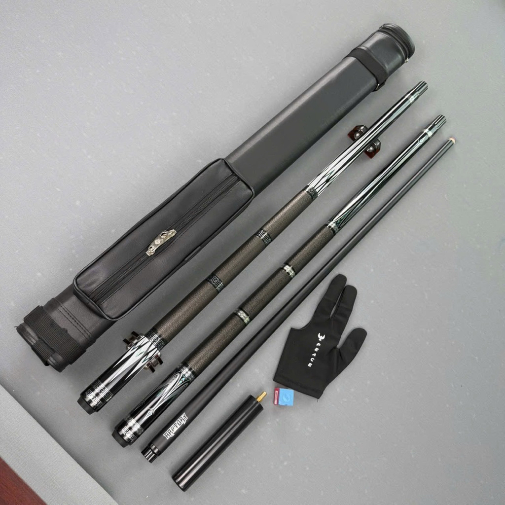 Cơ bida lỗ full carbon Raptory - tay cầm bọc da - cơ bida lỗ carbon Raptory (tặng kèm bao da, găng t