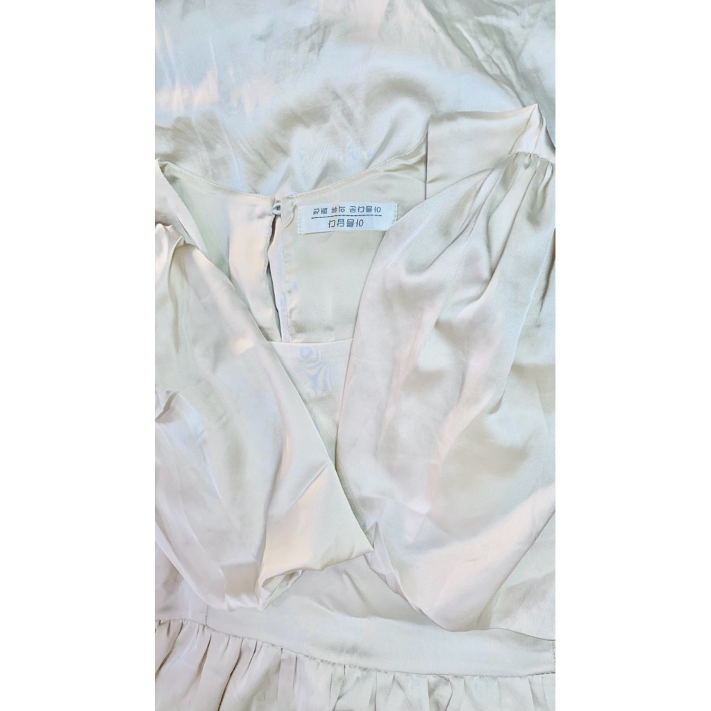 💐👑♻️[✨Newly Items]Designed 💃🏻 Minimal Luxe Puff Sleeve Satin Dress [🎀SONRISA’s MARCH 2️⃣0️⃣2️⃣6️⃣🎇🐎🎆