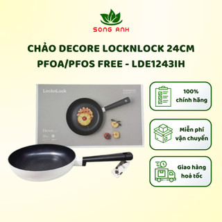 Chảo decore locklock lde1243ih size 24cm - màu ivory- pfoa/pfos free- sản xuất tại việt nam