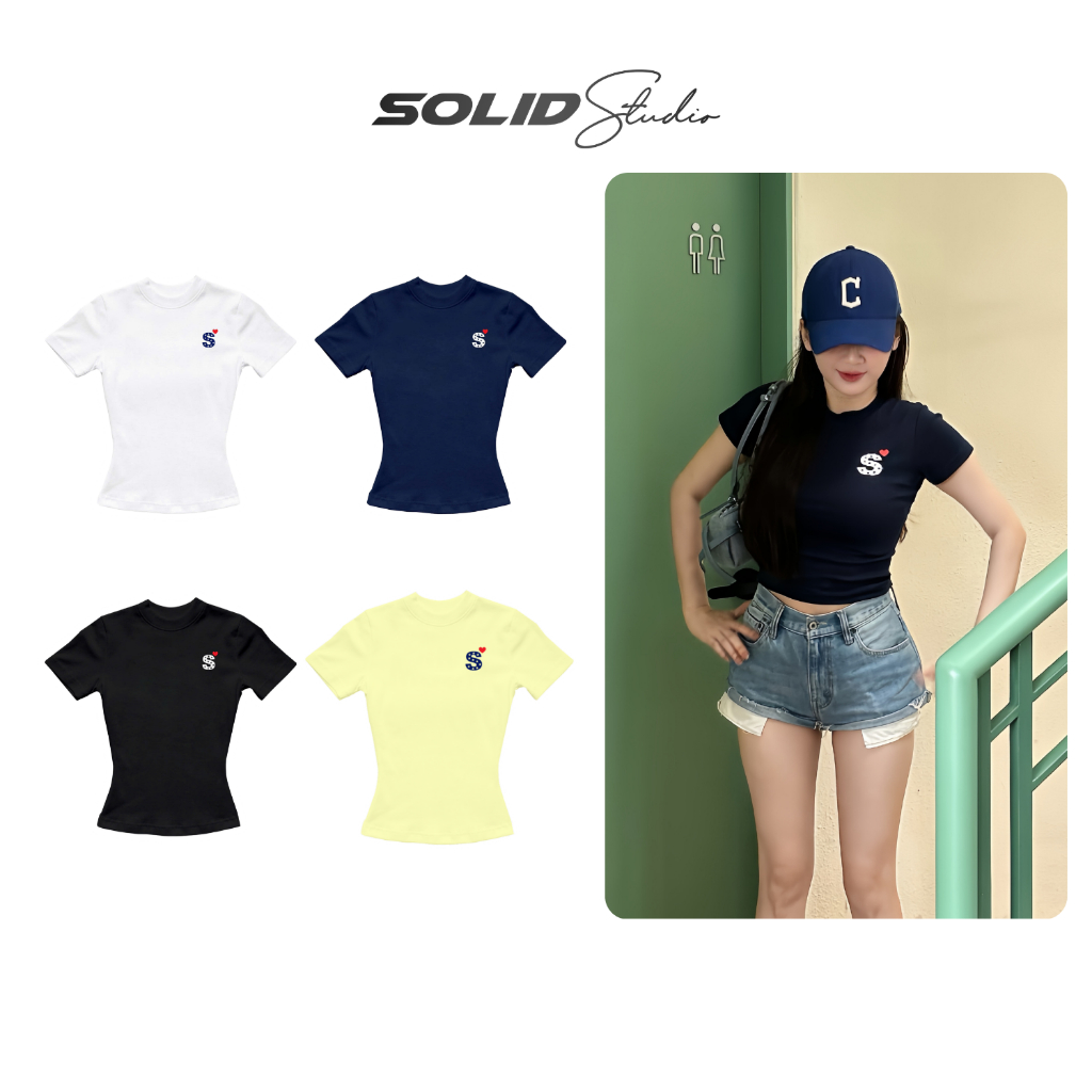 Áo Thun Nữ Ôm Body In SHEART SolidStu Local Brand Nữ Oversize - TS40