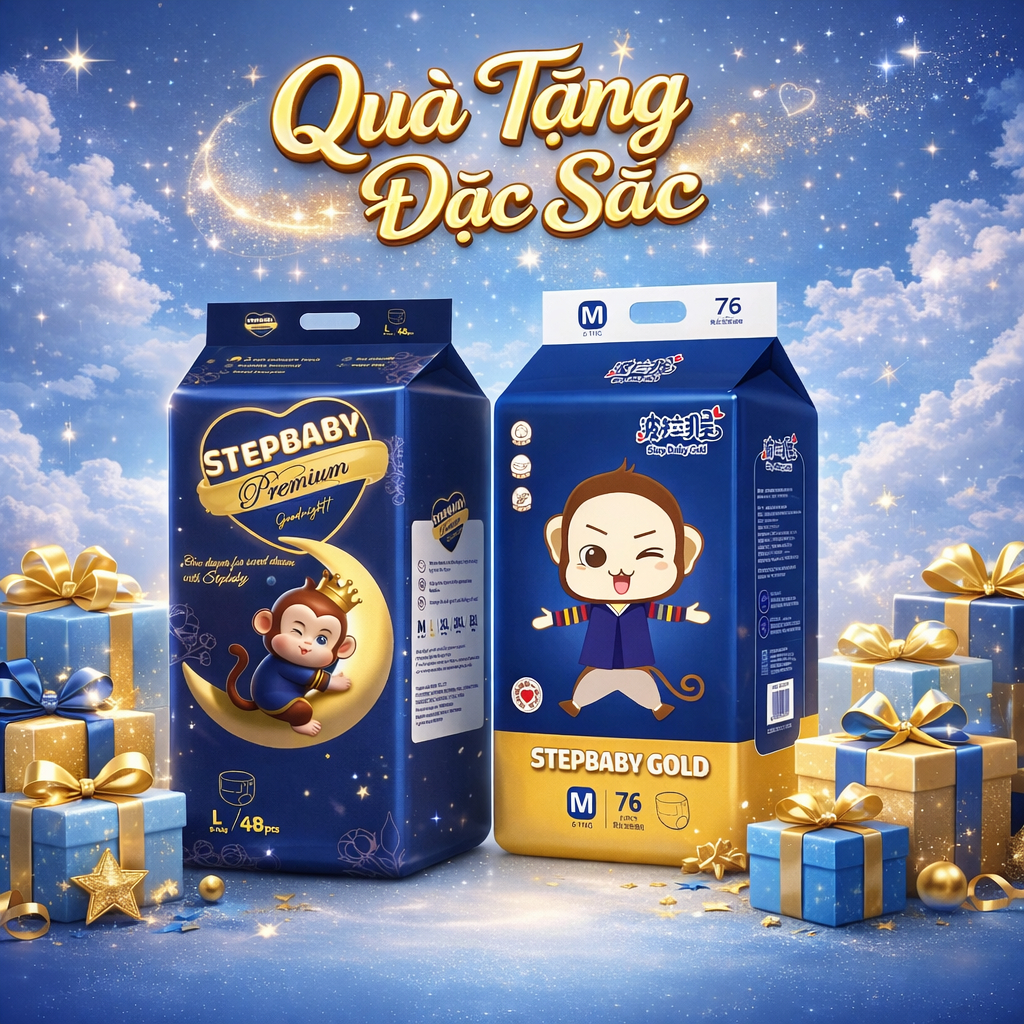 FULL QUÀ TẶNG🍎 1 BỊCH STEPBABY PREMIUM , STEP BABY GOLD 🍎Tã/Bỉm Quần/Dán Đủ size 🍎 bỉm khỉ, bim_step