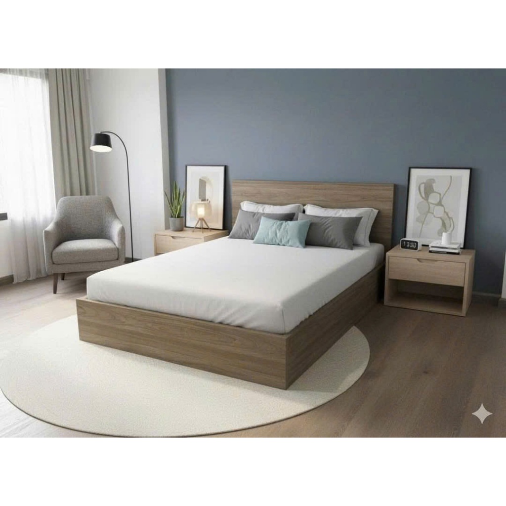 Giường Ngủ Gỗ Công Nghiệp kt 1m6x2m Cao Cấp gỗ đẹp với gối mềm mại giường chắc chắn và cùng không gi