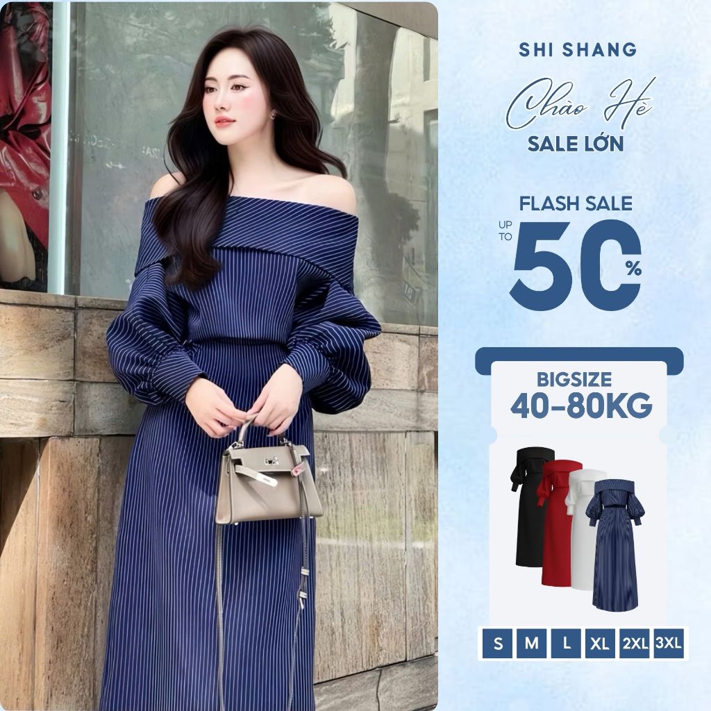 [𝐁𝐚́𝐧 𝐂𝐡ạ𝐲 𝐍𝐡ấ𝐭] Đầm Trễ Vai Dáng Dài, Đầm Dự Tiệc Cao Cấp Sang Trọng Thanh Lịch có Bigsize by 𝐒𝐇𝐈 𝐒𝐇𝐀𝐍𝐆