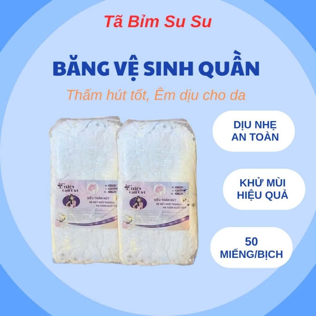 BVS Quần Enjoy Cull _ Girl  50 miếng đủ size, siêu thấm hút, bề mặt khô thoáng, an toàn suốt đêm