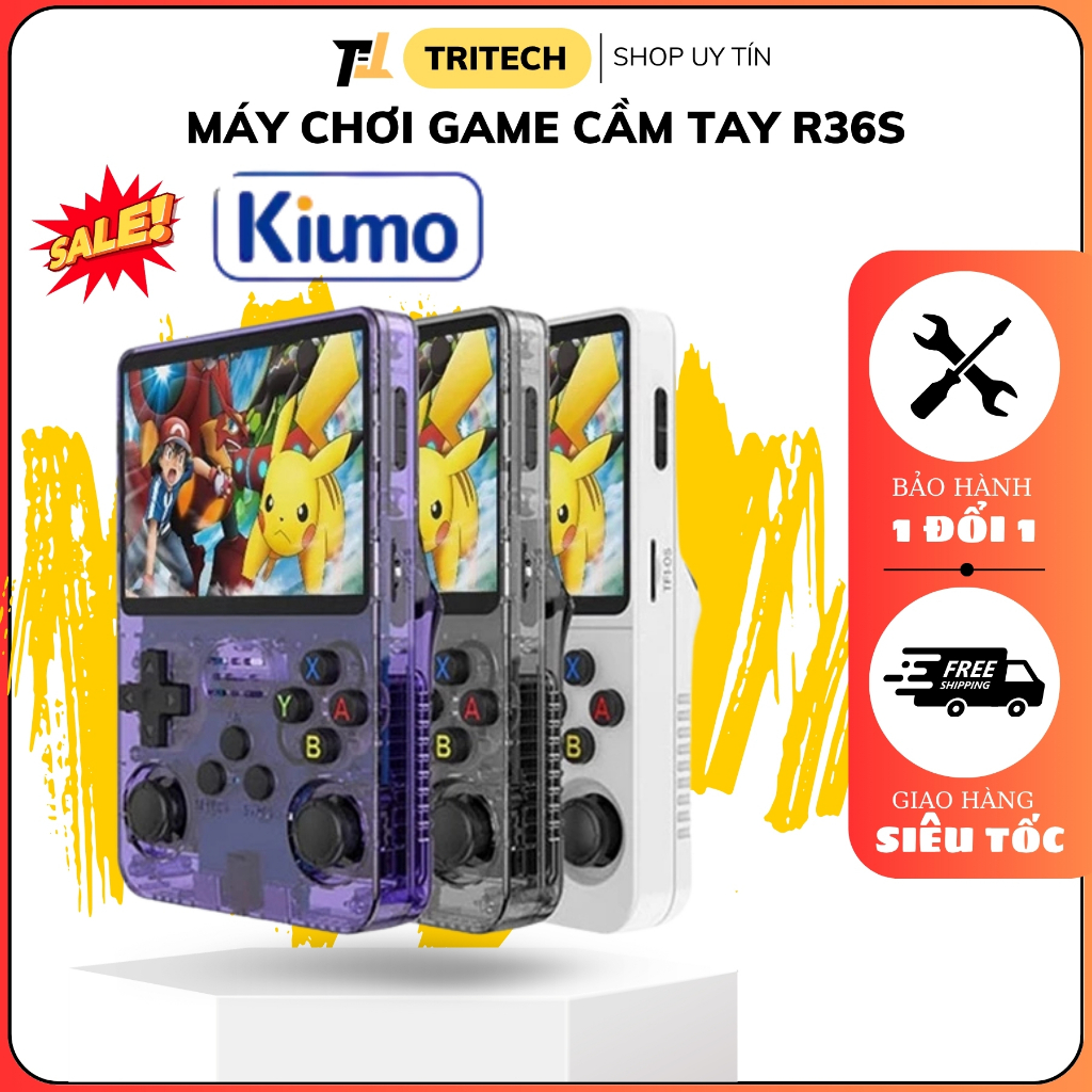 Máy Chơi Game Cầm Tay R36s Kiumo, Màng Hình HD Với Hơn 15000 Game, Thiết Nhỏ Gọn Dễ Bỏ Túi