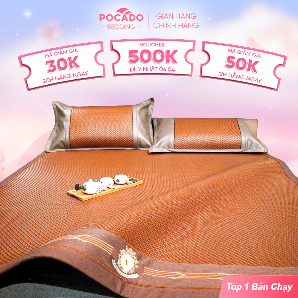 Chiếu Mây Lạnh Nhập Khẩu Cao Cấp, Chiếu Mây lạnh biên vải 1m2, 1m5, 1m6x2m, 1m8x2m, 2mx2m2 [POCADO]