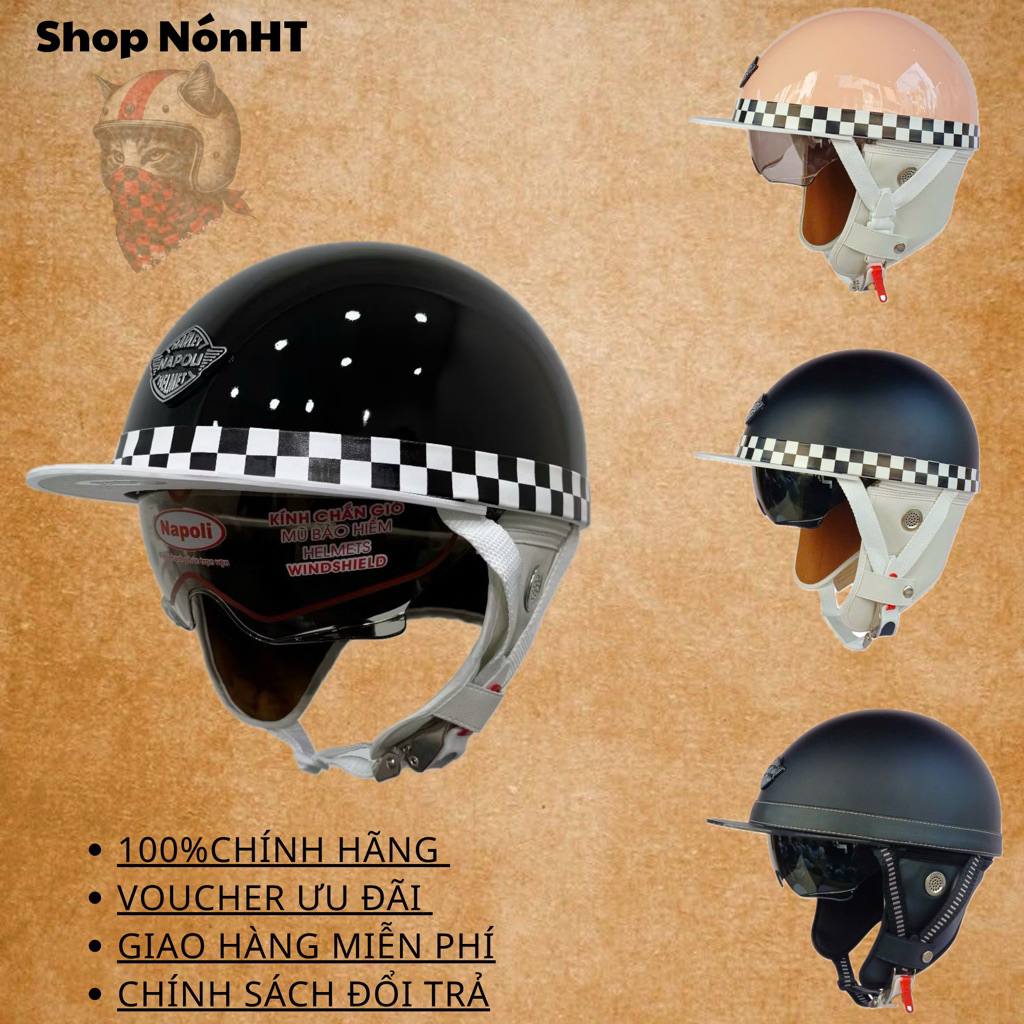 Mũ Bảo Hiểm Napoli Nhật Kính Âm N220