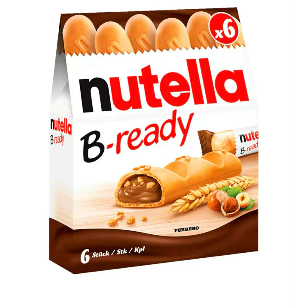 (Hàng chính hãng) NUTELLA B-READY – BÁNH GIÒN NHÂN KEM SOCOLA HẠT DẺ (HỘP 6 THANH) 132g