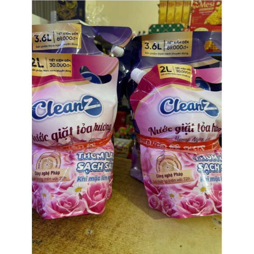 [Mua 3.6L tặng 2L] Nước giặt xả tỏa hương CleanZ đánh bay vết bẩn, hương thơm mềm mại