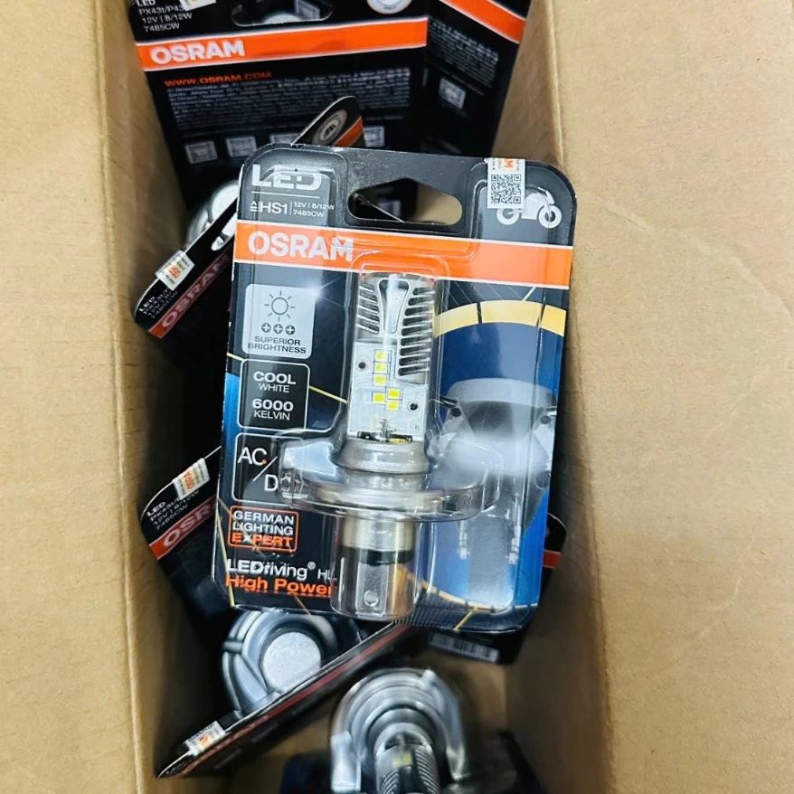 Bóng Đèn LED OSRAM HS1 High Power 7485CW loại chân đèn H4 3 chấu ánh sáng trắng gắn xe máy