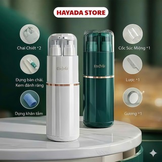 Hộp đựng đồ dùng cá nhân 7 trong 1, cốc đựng bàn chải kem đánh răng dầu gội sữa tắm đi du lịch công tác ngắn ngày