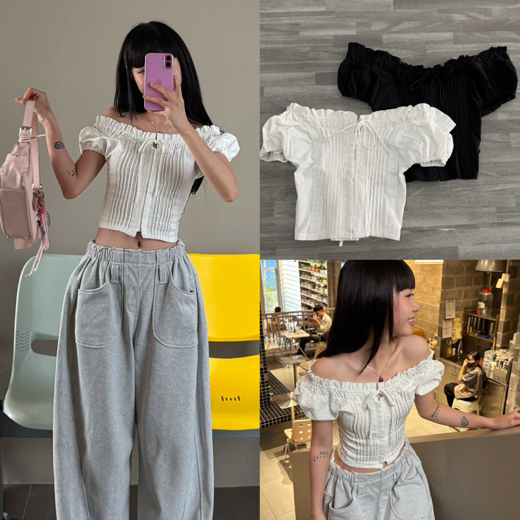 𝙏𝙤𝙢𝙢𝙮_𝙐𝙡𝙡𝙯𝙖𝙣𝙜𝟴𝟲// Áo Kiểu DEROSE Xô Trơn Thân Gài Thân Trước Thắt Dây Sau Mang Được Nhiều Kiểu Vai Á