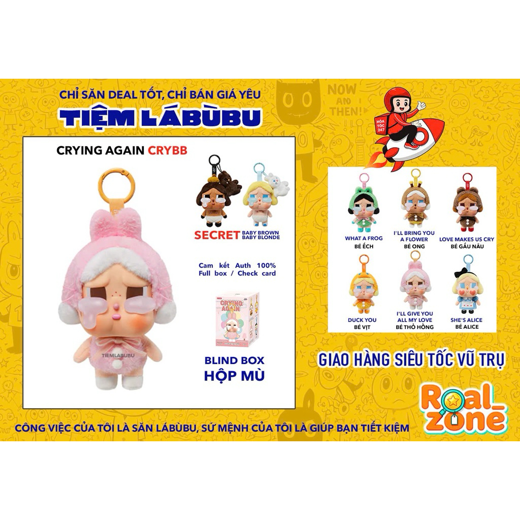 Móc khoá gấu bông - Crying Again CryBB
