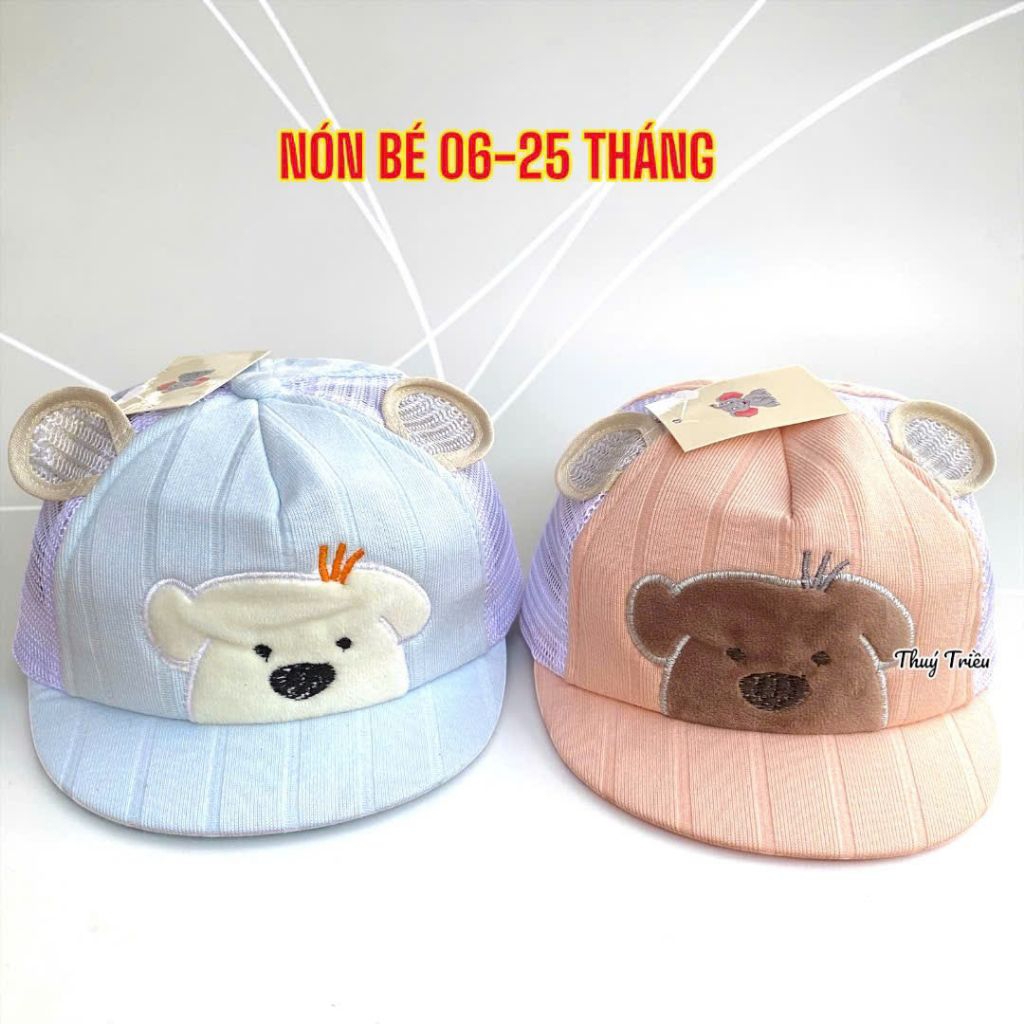 MU114: Mũ nón lưỡi trai cho bé trai, gái từ 06 tháng- 2 tuổi, chất cotton mềm thấm hút mồ hôi tốt