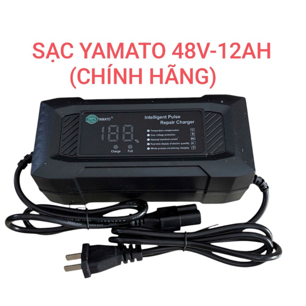 Sạc Yamato Đa Năng Hiển Thị Phần Trăm Pin Xe Đạp Điện Máy Điện (48V-12Ah)(48V-30AH) Chính Hãng Sạc 4