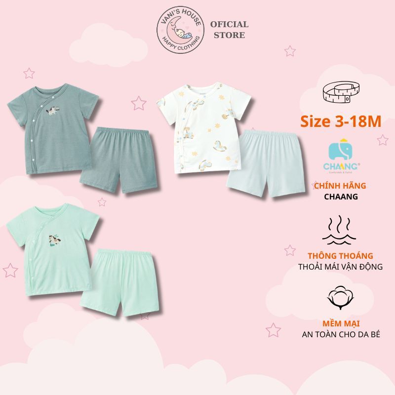 Bộ cộc cho bé trai bé gái cúc chéo tiện lợi Chaang Wild BOSS2026D03
