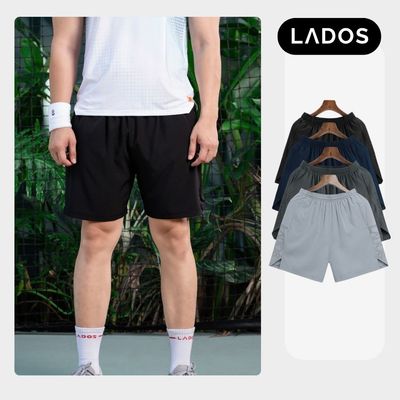 Quần short đùi thể thao nam 2 lớp Lados-4089 dù co giãn, thấm hút, có túi kéo, tập gym, chạy bộ