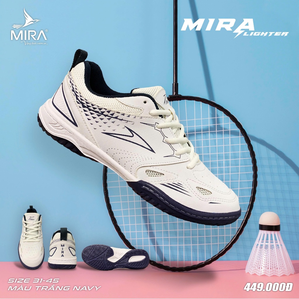 Giày cầu lông -Bóng Bàn Mira Lighter chính hãng - giày cầu lông siêu nhẹ-giày Mira nam nữ [Tăng 1 Si