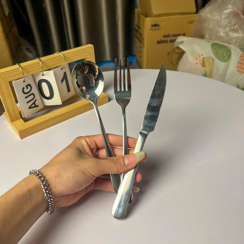 Bộ dao dĩa thìa inox cao cấp phong cách Châu Âu Đức Huỳnh DN400