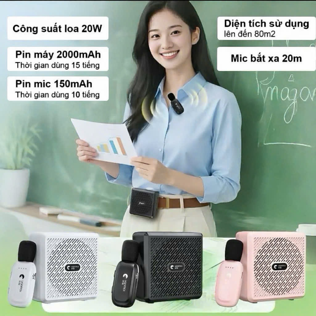 Loa Trợ Giảng Cài Áo K5 Pro - Hàng Chính Hãng Yanmai