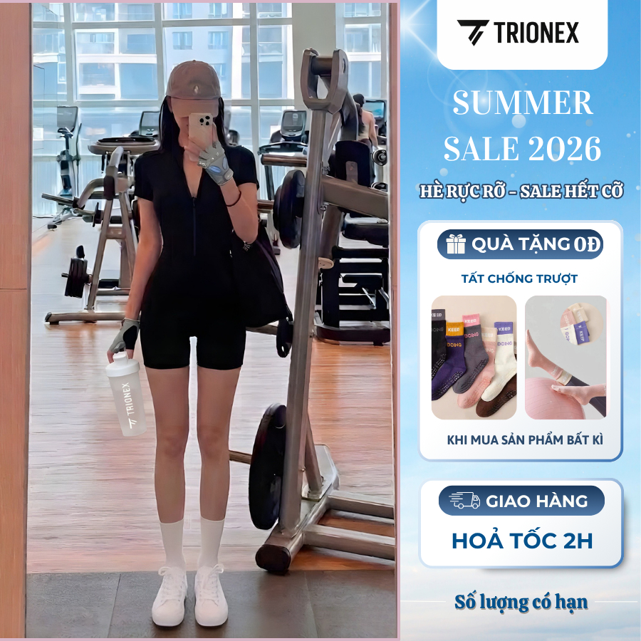 [TẶNG 1 ĐÔI TẤT] Đồ tập gym TRIONEX, bodysuit nữ định hình body, set đồ tập thể thao gym & yoga co g