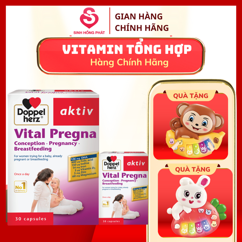 Viên uống bổ sung vitamin cho bà bầu Doppelherz Aktiv Vital Pregna