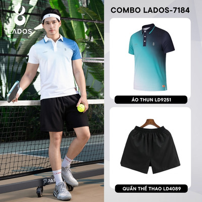 Combo Thể Thao LADOS-7184 Gồm Áo LD9251 + Quần Thể Thao 2 Lớp LD4089 – Chạy Bộ, Gym, Tennis, Pickleball