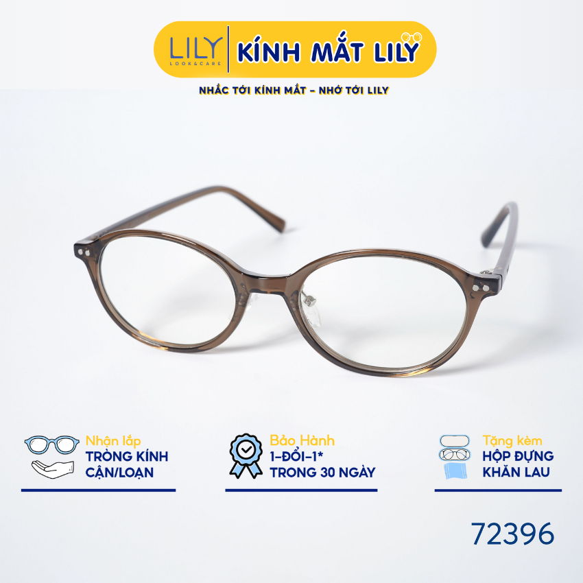 Gọng kính mắt Oval nam nữ LILY EYEWEAR chất liệu nhựa cao cấp chắc chắn kiểu dáng hiện đại màu sắc t