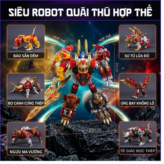 Đồ Chơi Lắp Ráp Robot Gundam Mecha Biến Hình Siêu Chiến Binh, Quái Thú 2in1 - Đồ Chơi Robot Biến Hình Sáng Tạo Cho Bé