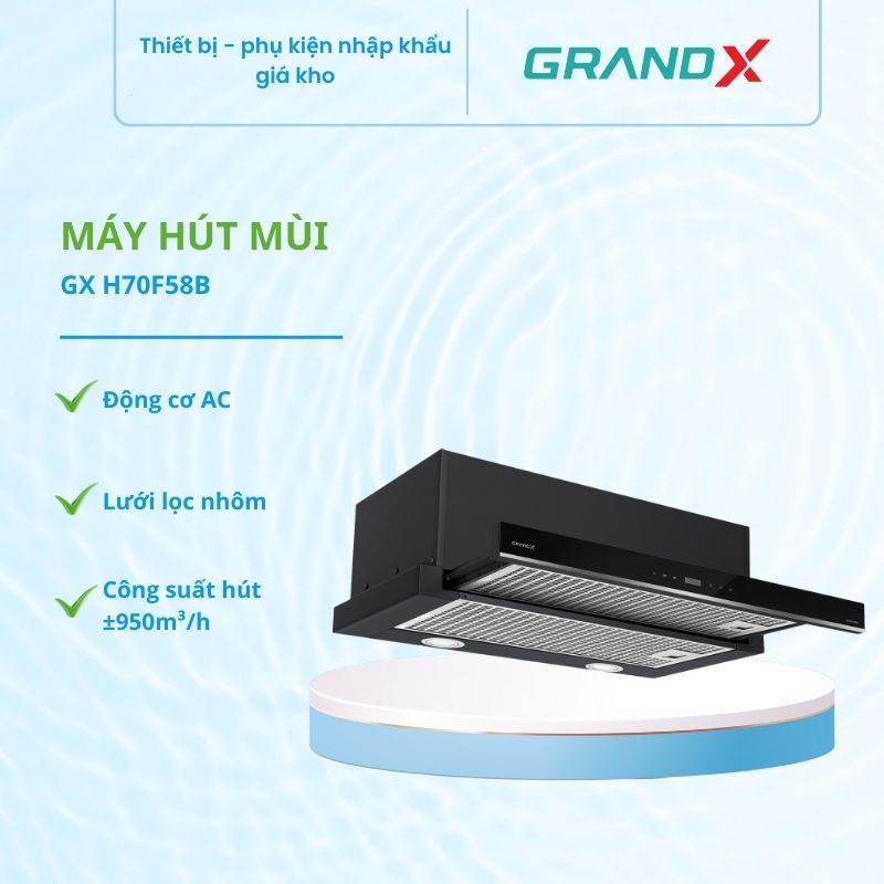 Máy hút mùi GrandX GX H70F58B – Cảm ứng digital, giải pháp bếp tiết kiệm