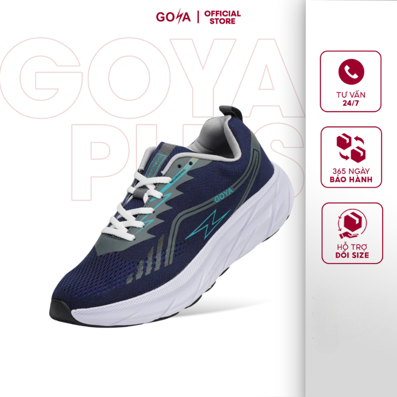 Giày thể thao chạy bộ nam nữ Goya Training Plus 2026 màu xanh đen - Công nghệ EVA Foam cực êm ái