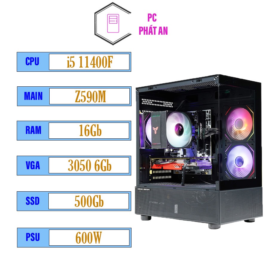 Máy Tính PC | I5 11400F | Z590M | 16GB Ram | VGA GTX 1650 / RTX 3050