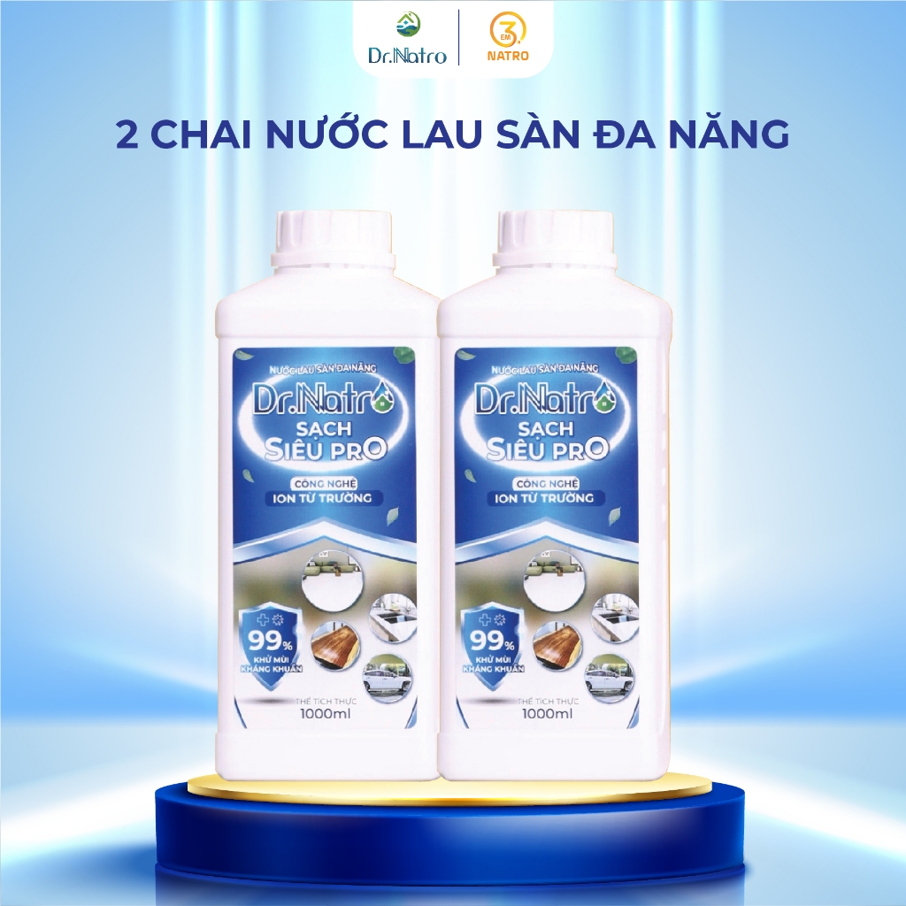 COMBO nước lau sàn đa năng Dr Natro lau nhà cửa sạch sẽ - em3natro