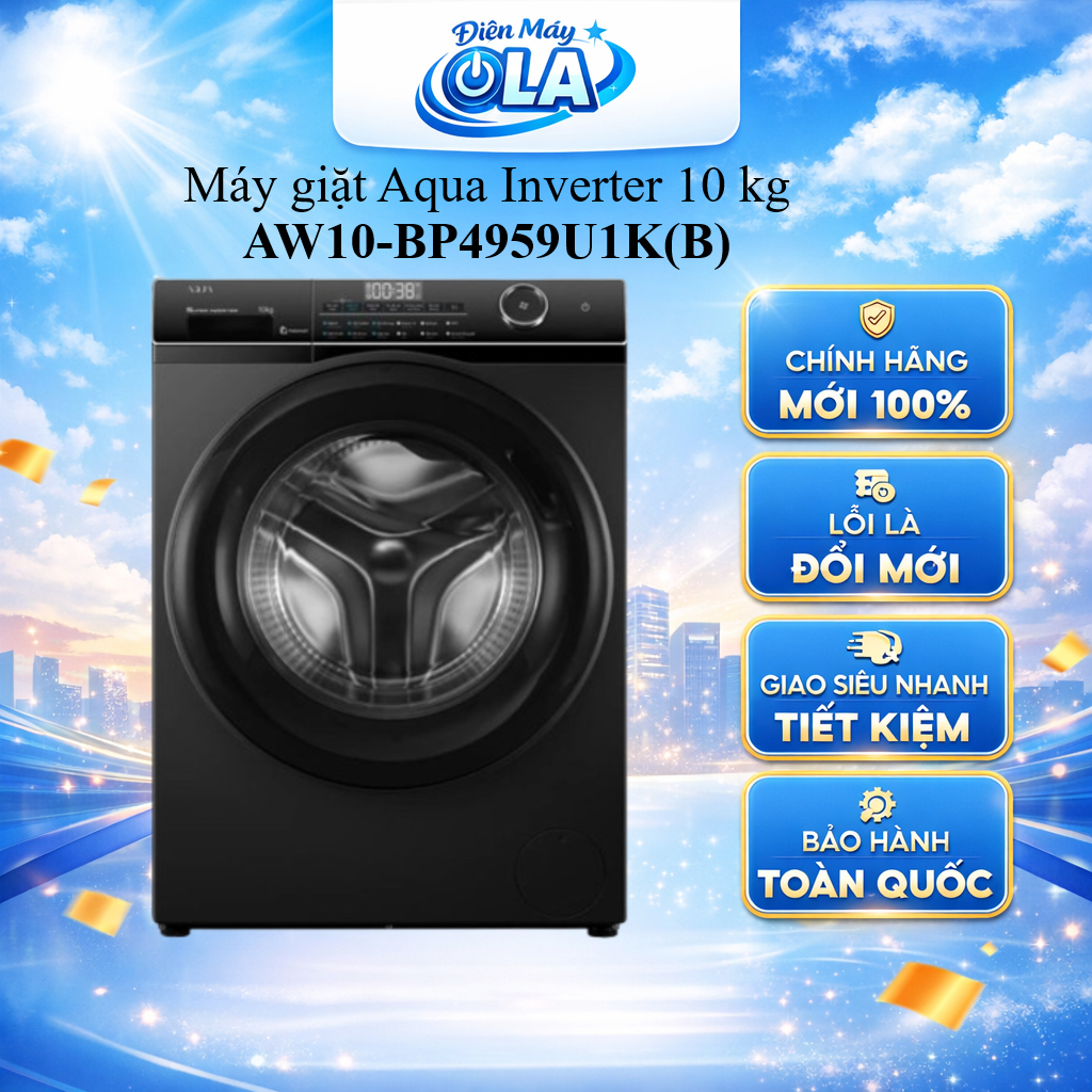AW10-BP4959U1K(B) - Máy giặt Aqua Inverter 10 kg AW10-BP4959U1K(B) - GIAO TOÀN QUỐC