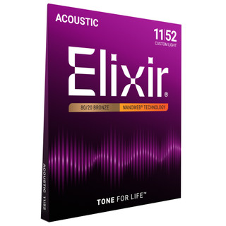 Dây Đàn Guitar Acoustic Elixir 80/20 Bronze Size 10, 11, 12 Lớp Phủ Nanoweb Chính Hãng Phân Phối