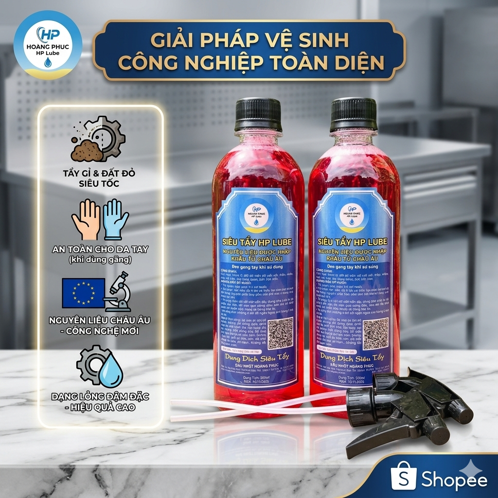 Dung Dịch Tẩy Rửa Kim Loại HP Lube 500ml – Tẩy Rỉ Sét, Làm Sạch Lốc Máy, Không Ăn Mòn, An Toàn Bề Mặ