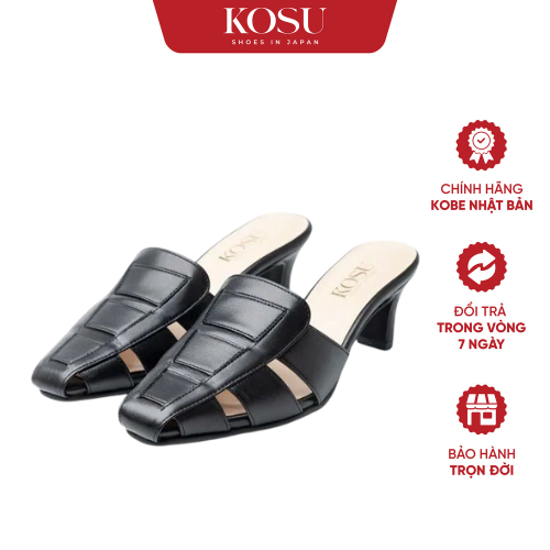 Dép cao gót KOSU cao 5cm Loafer, dép nữ Nhật Bản thiết kế sang trọng, thanh lịch thời trang 23010